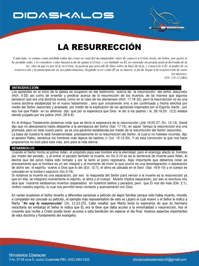 La Esperanza de la Resurrección en Cristo | PDF | La resurrección de ...
