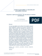 Integración o Escisión en Psicoanálisis. La Autocrítica Del Psicoanálisis Relacional