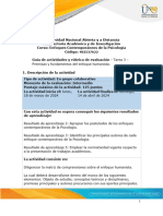 Guía de Actividades y Rúbrica de Evaluación - Unidad 2 - Tarea 3 - Premisas y Fundamentos Del Enfoque Humanista