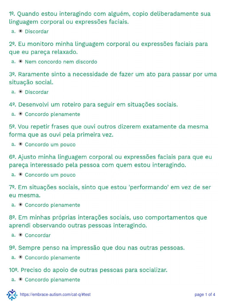Autism CAT-Q Assessment Tool | PDF