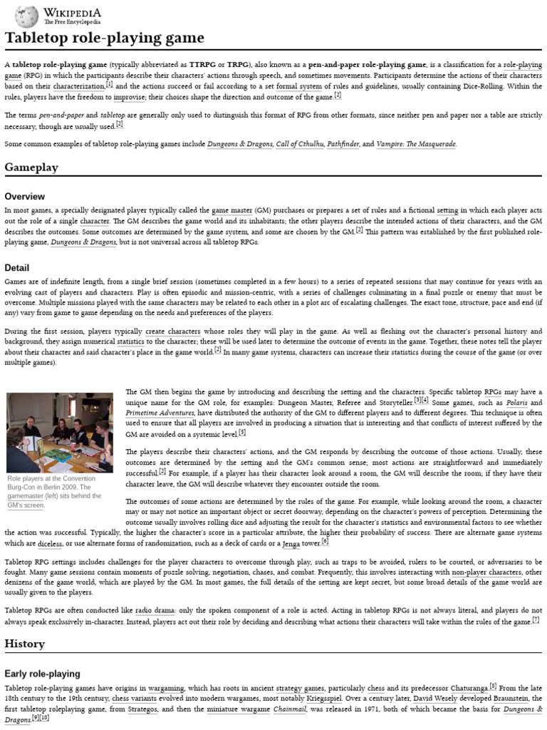 TTRPG Basics for Enthusiasts | PDF | Tabletop Role Playing Game | Role ...