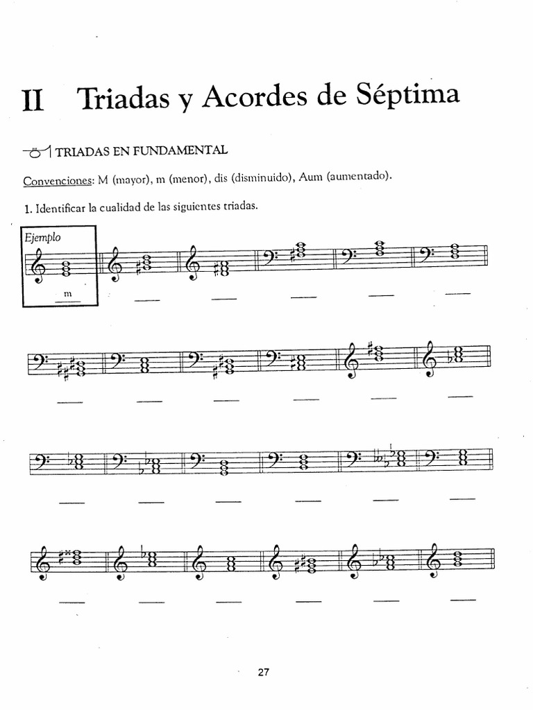 Triadas y Acordes de Septima | PDF | Acorde (Música) | Escala menor