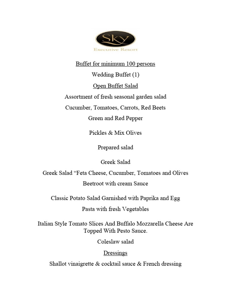 Wedding menus | PDF | Salad | Turkish Cuisine