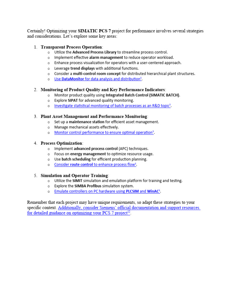 Optimizing SIMATIC PCS 7 Performance | PDF | Computers | Technology ...