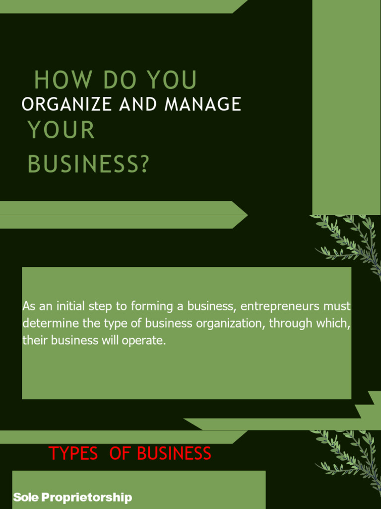 How do you organize and manage your business 1 pdf partnership