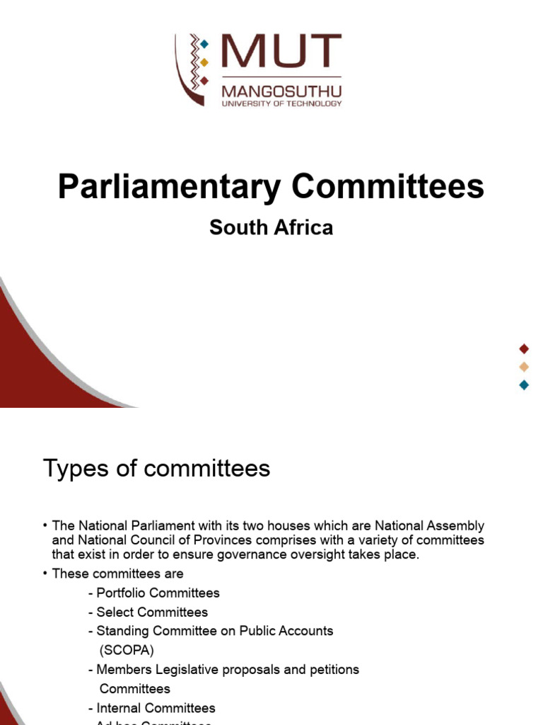 Overview of South African Parliamentary Committees | PDF | Committee ...