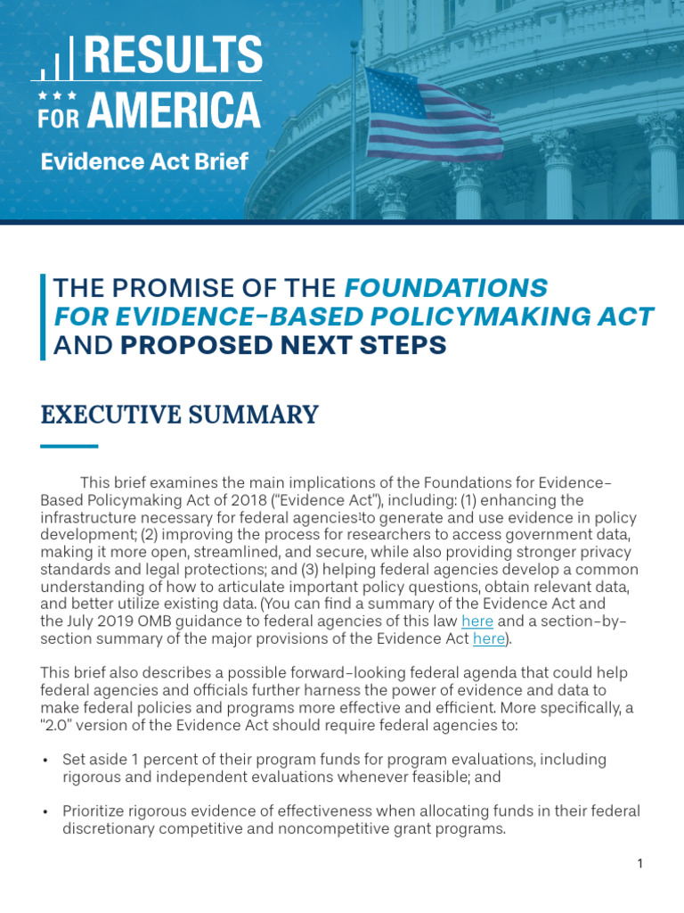 Evidence Act: Implications & Future Steps | PDF | Policy | Evidence ...