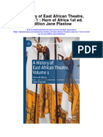 A History of East African Theatre Volume 1 Horn of Africa 1St Ed Edition Jane Plastow Full Chapter