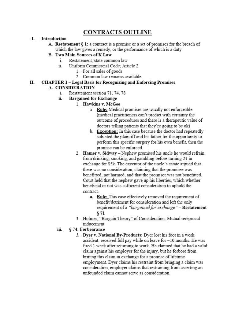 Contracts Law Overview and Consideration | PDF | Offer And Acceptance ...