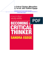 Becoming A Critical Thinker Macmillan Study Skills 1St Ed 2021 Edition Egege Full Chapter