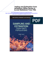 Tille Y Sampling and Estimation From Finite Populations Wiley Series in Probability and Statistics Yves Tille All Chapter