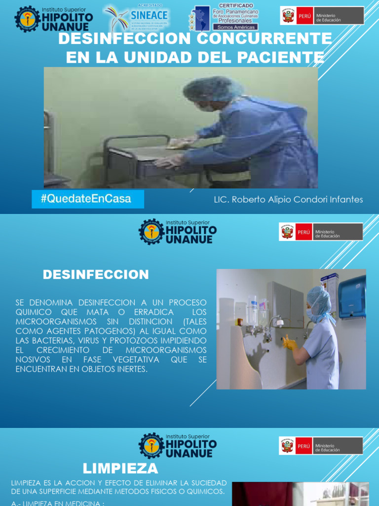 5ta Clase - Desinfeccion Concurrente de La Unidad Del Paciente | PDF ...