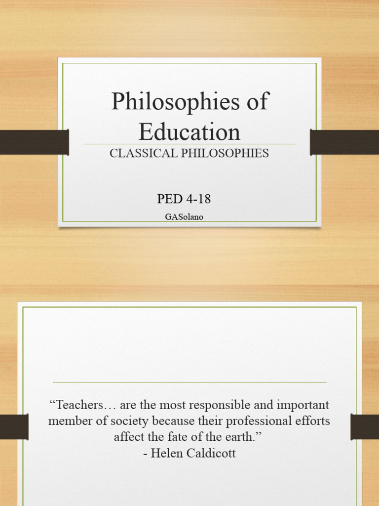 Educational Philosophies Explained | PDF | Existentialism ...
