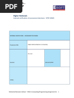 Higher Nationals: Internal Verification of Assessment Decisions - BTEC (RQF)