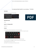 How To Turn On/off The Keyboard Light - ThinkPad