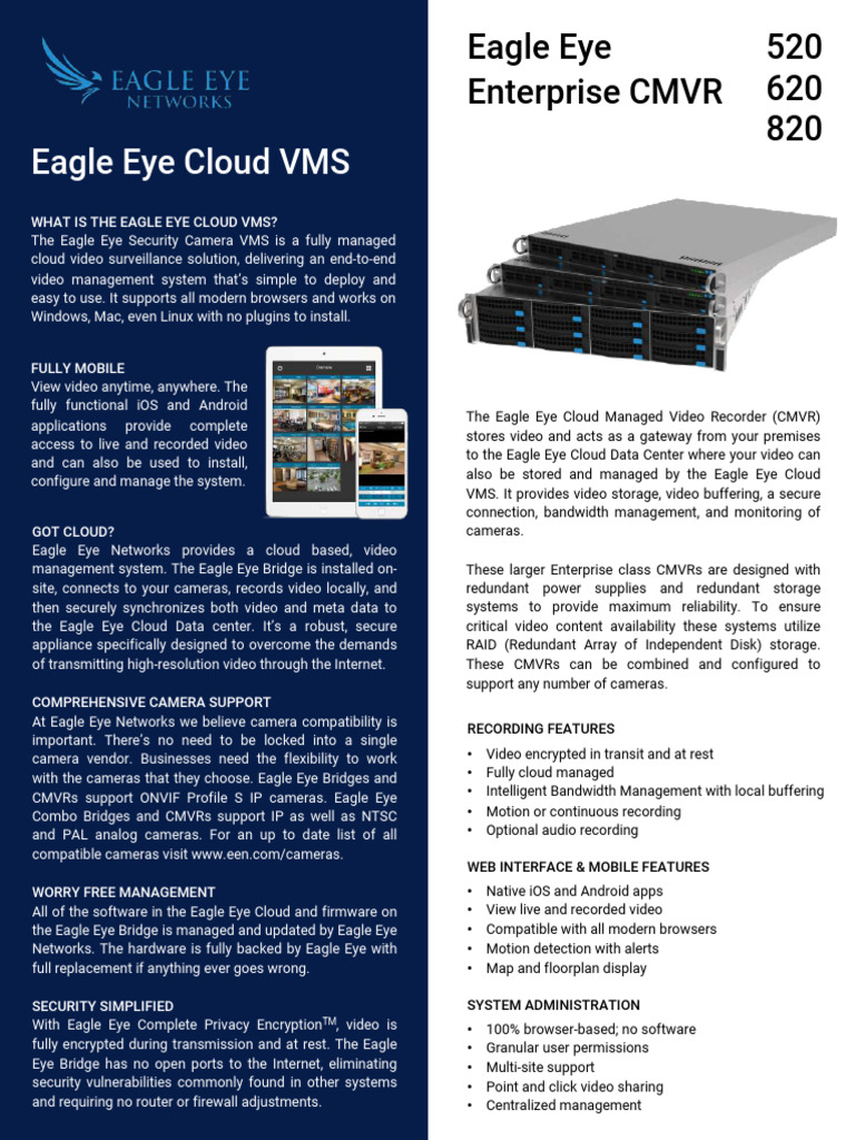 Eagle Eye Cloud VMS Overview | PDF | Computer Network | Cloud Computing