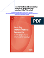 Learning Transformational Leadership A Pedagogical and Practical Perspective Stig Ytterstad Full Chapter