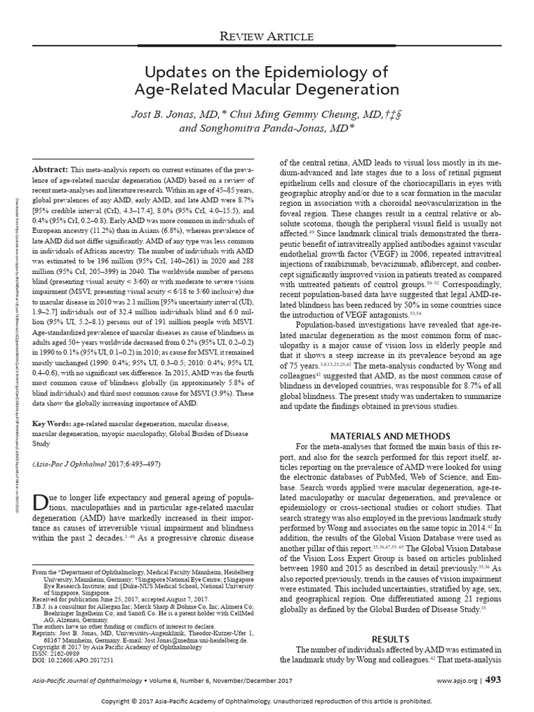 Updates On The Epidemiology of Age Related Macular.5 | PDF | Senses ...