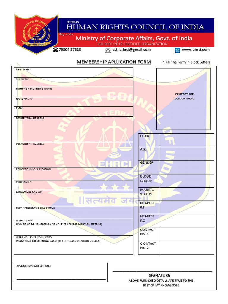 Human Rights Council Membership Form | PDF | Human Rights | Government ...