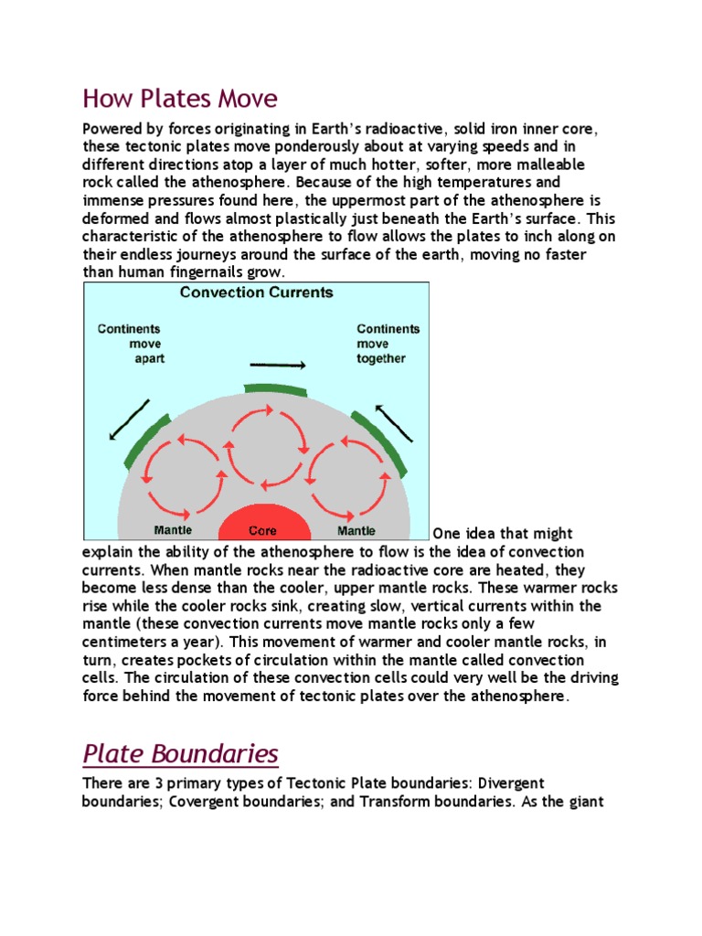 How Plates Move PDF Plate Tectonics Mantle (Geology)