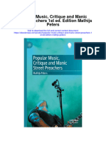 Popular Music Critique and Manic Street Preachers 1St Ed Edition Mathijs Peters All Chapter