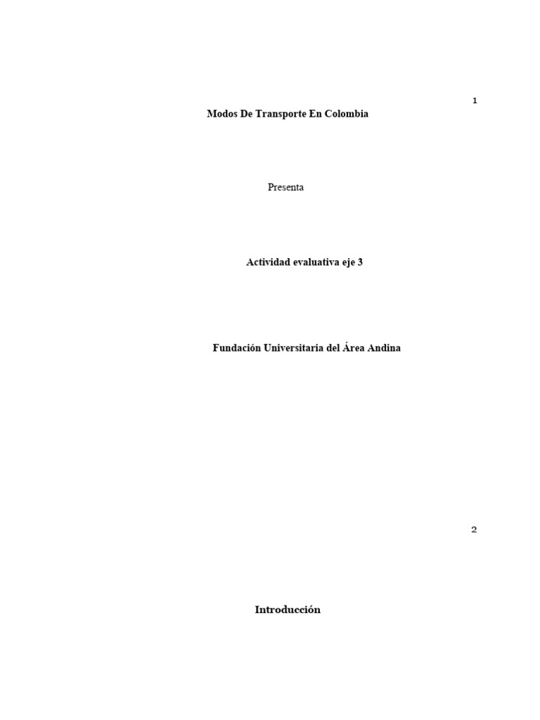 Modos de Transporte en Colombia | PDF | Transporte | Mar