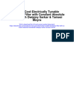 A Low Cost Electrically Tunable Bandpass Filter With Constant Absolute Bandwidth Dwipjoy Sarkar Tamasi Moyra Full Chapter