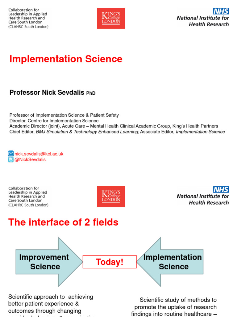 Understanding Implementation Science in Healthcare | PDF | Health Care ...