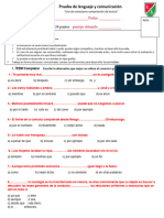 prueba lenguaje  3° basico conectores, preguntas inferenciales