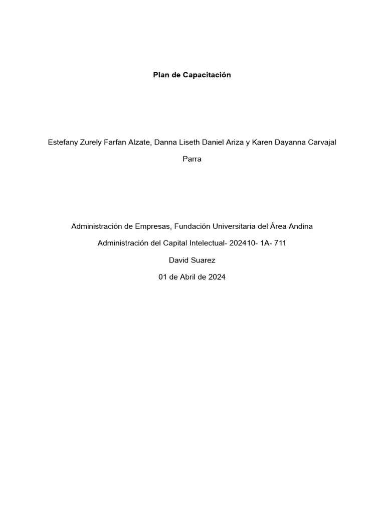 Plan de Capacitación en Servicio al Cliente | PDF | Desarrollo personal ...