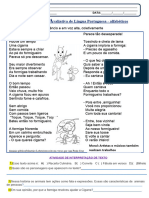 Avaliação de Lingua Portuguesa 3ano Da 1 Unidade