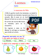 F. Leemos El Texto La Manzana de Mia.