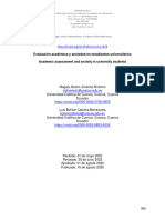 Evaluación Académica y Ansiedad en Estudiantes Universitarios Academic Assessment and Anxiety in University Students