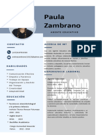 Currículum Vitae CV Paula Andre Zambrano  Ramirez