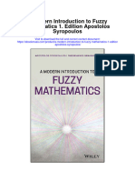 A Modern Introduction To Fuzzy Mathematics 1 Edition Apostolos Syropoulos Full Chapter