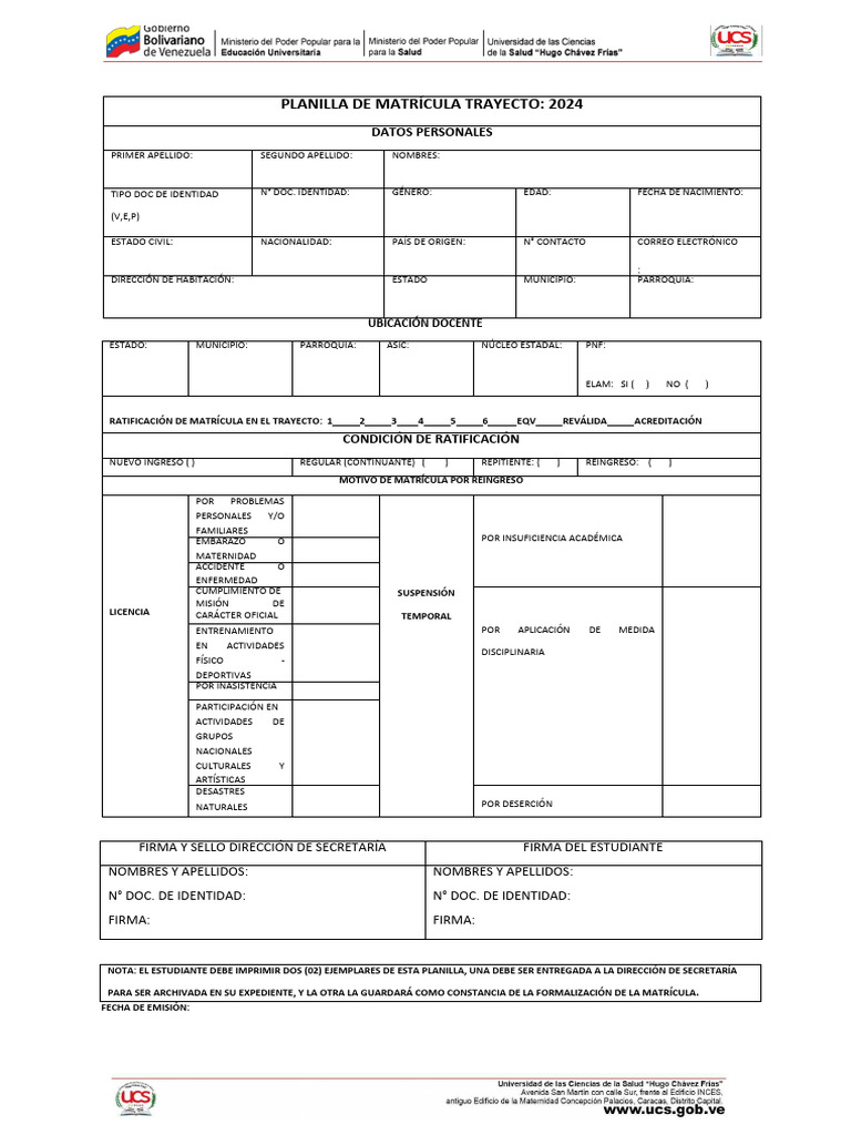 Planilla de Inscripción Sigae 2024 | PDF