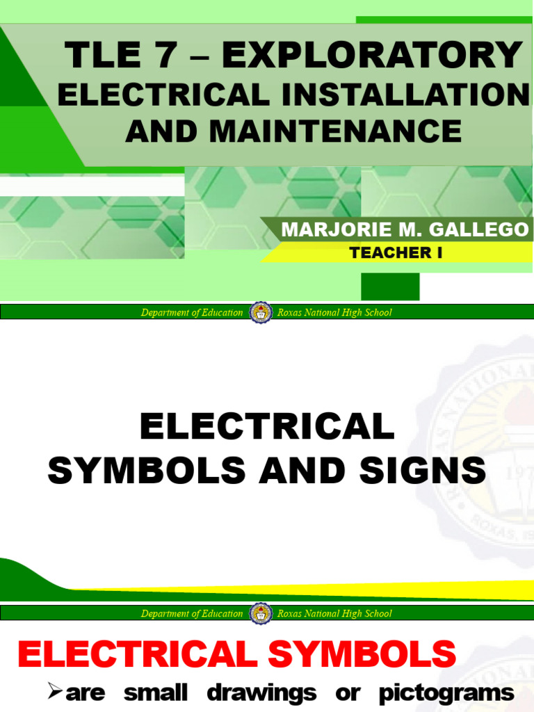 q4 Wk5 Common Electrical Symbols and Sign in Eim PDF Manufactured