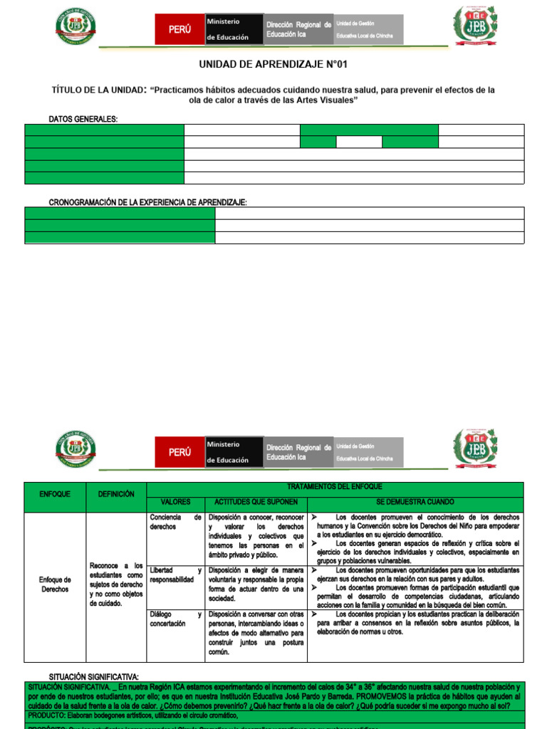 Unidad de Aprendizaje 01 de Primero | PDF | Evaluación | Aprendizaje