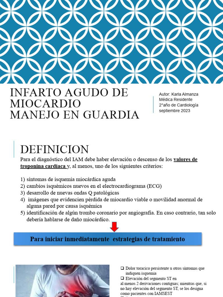 Manejo del Infarto Agudo de Miocardio | PDF | Infarto de miocardio ...