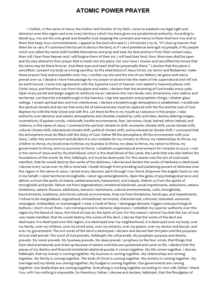 Atomic Power Prayer Pdf Amulet Prayer