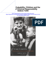 The Age of Culpability Children and The Nature of Criminal Responsibility Gideon Yaffe Full Chapter