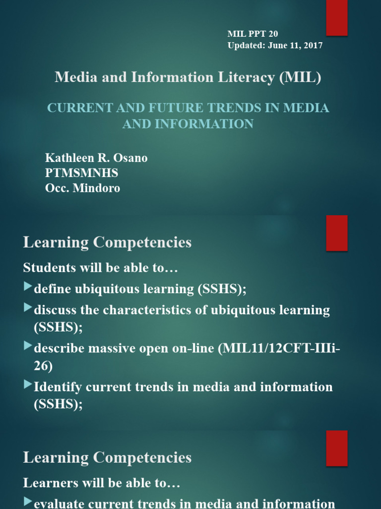 Trends in Media and Information Literacy | PDF | Virtual Reality ...