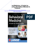 Behavioral Medicine A Guide For Clinical Practice 5Th Edition Mitchell D Feldman Full Chapter