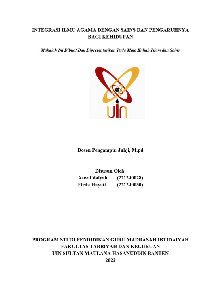 Integrasi Ilmu Agama dan Sains | PDF