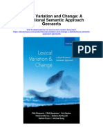 Lexical Variation and Change A Distributional Semantic Approach Geeraerts Full Chapter