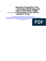 Toward Behavioral Transaction Cost Economics Theoretical Extensions and An Application To The Study of MNC Subsidiary Ownership 1St Ed Edition George Z Peng All Chapter