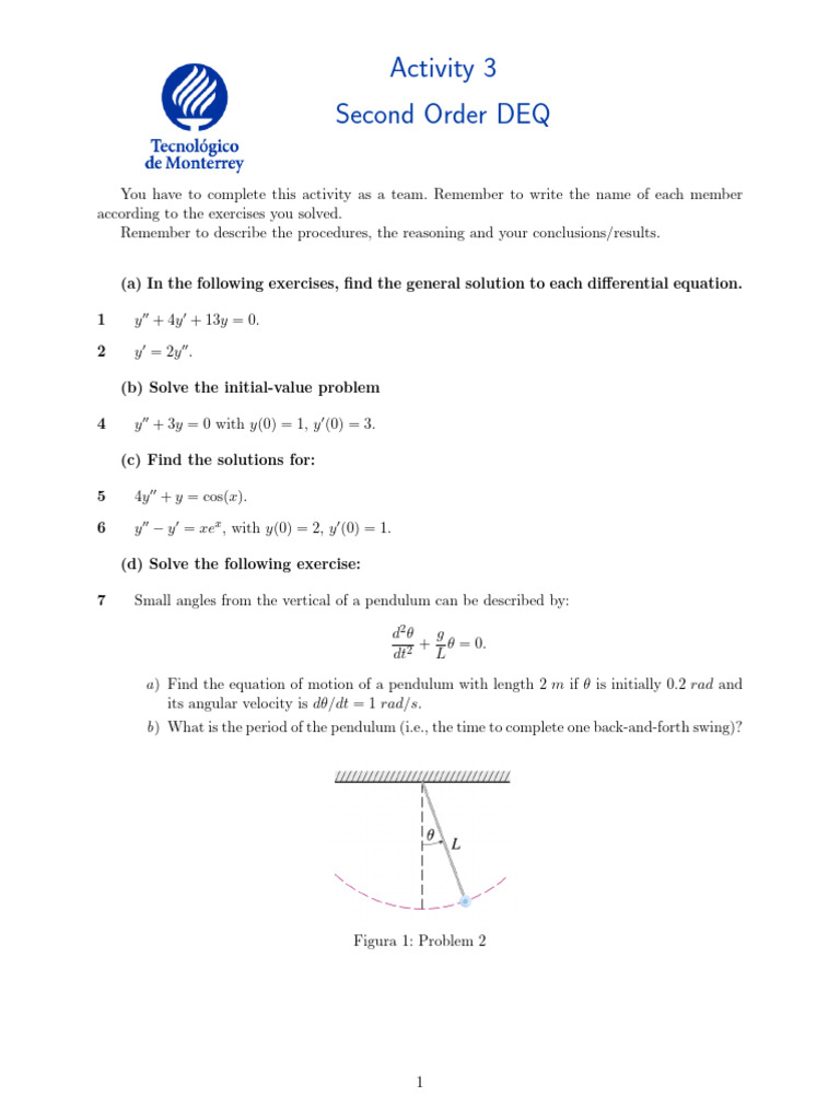Advanced Differential Equations Task | PDF | Science & Mathematics ...