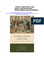 Power Prose and Purse Law Literature and Economic Transformations Alison Lacroix Editor All Chapter