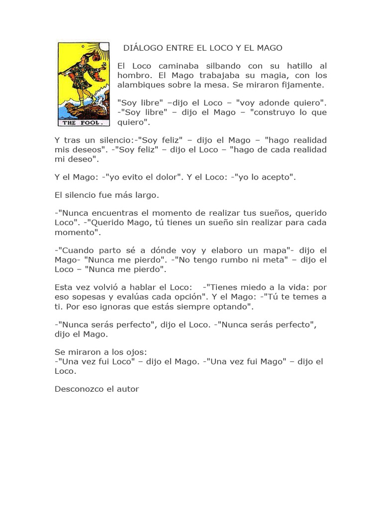 Diálogo entre el Loco y el Mago | PDF