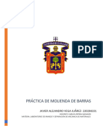 Práctica de Molienda de Barras. Javier Vega